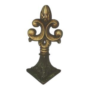 Vintage Cast Iron Fleur De Lis Bookend Statue Doorstop Rare Antique